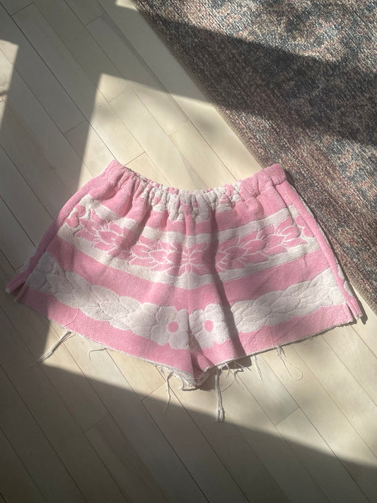 Towel short - Pink + White