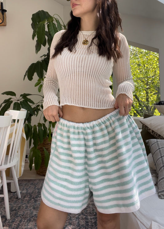 Towel short - Blue stripe