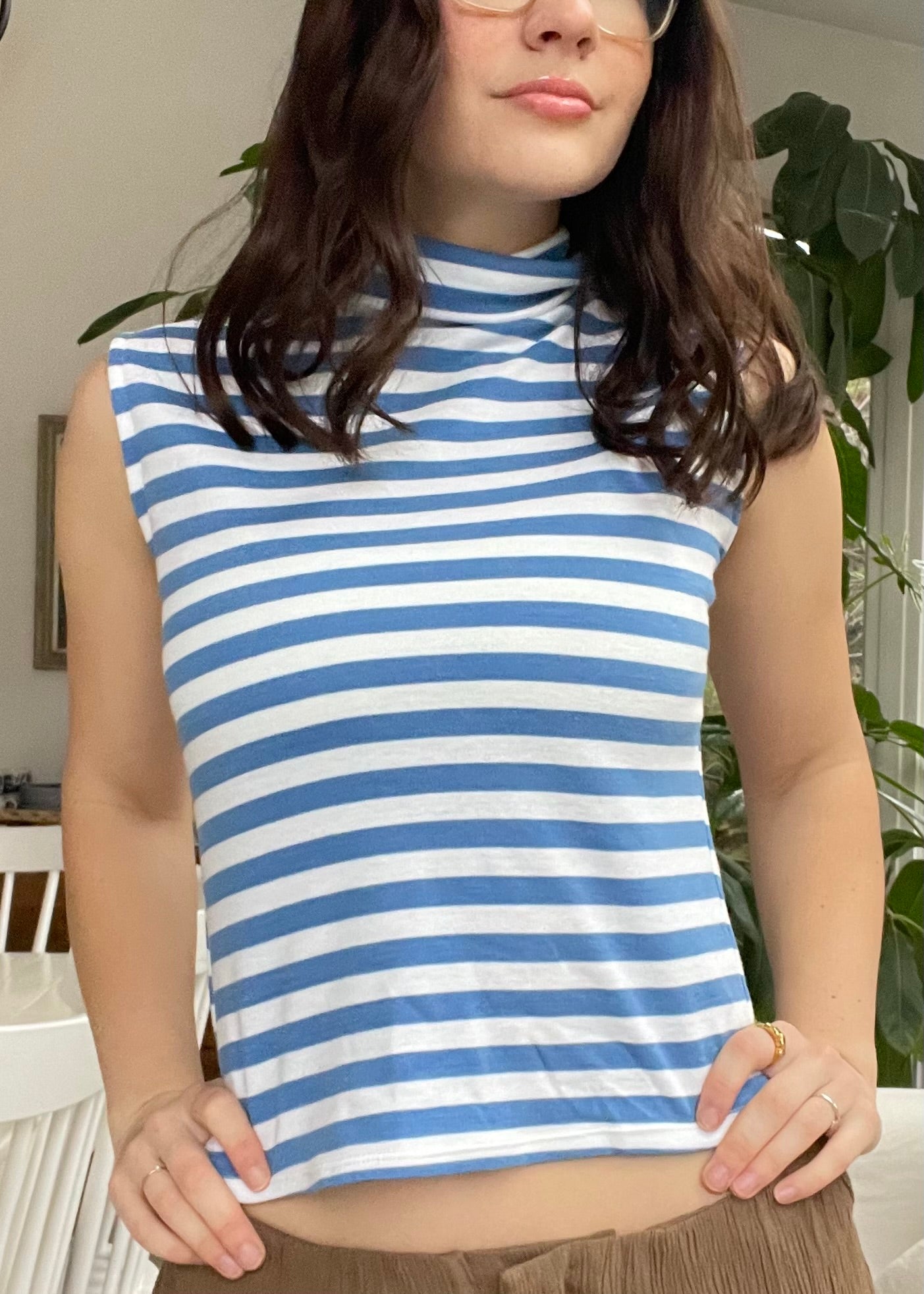 Striped knit tank