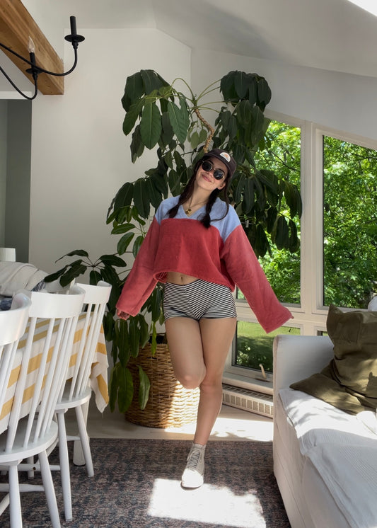 Football tee - Blue + red