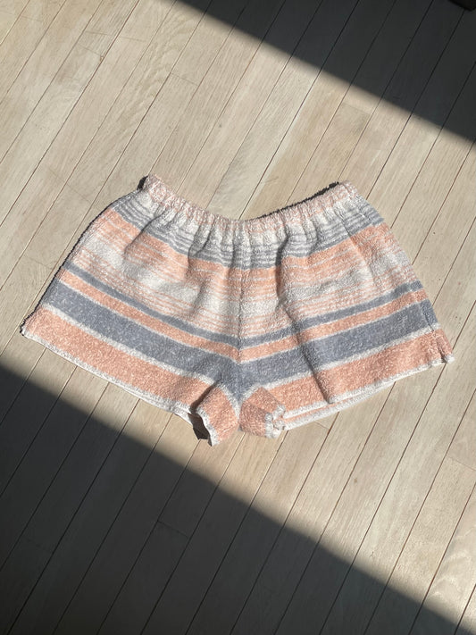 Towel short - Pink + grey stripe