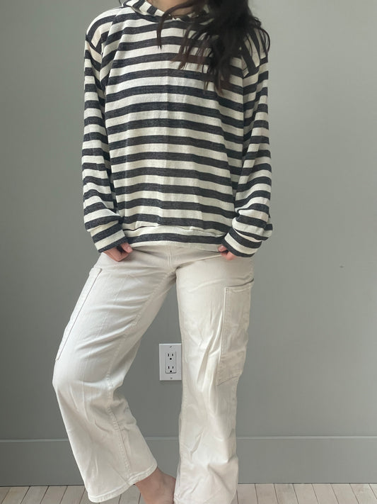 Striped knit hoodie