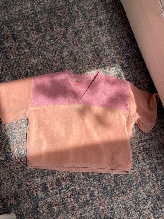 Towel football tee - peachy