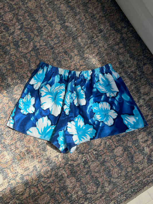 Towel short - Blue hibiscus