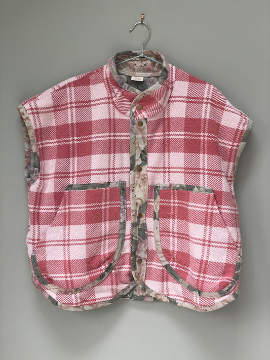 Blanket vest - Pink plaid