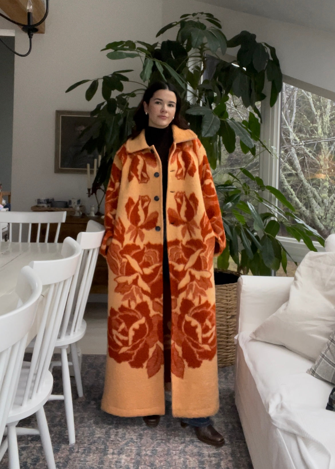 Blanket coat - Orange rose