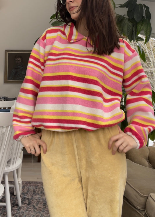 Fleece set - Pink stripes