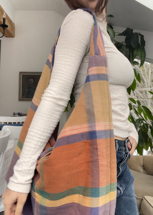 Slouch bag - Purple plaid