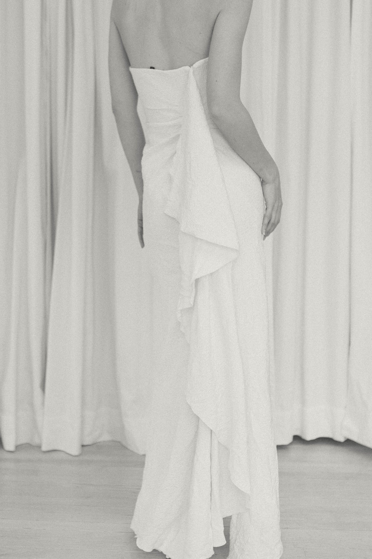 BCBG strapless jacquard maxi dress