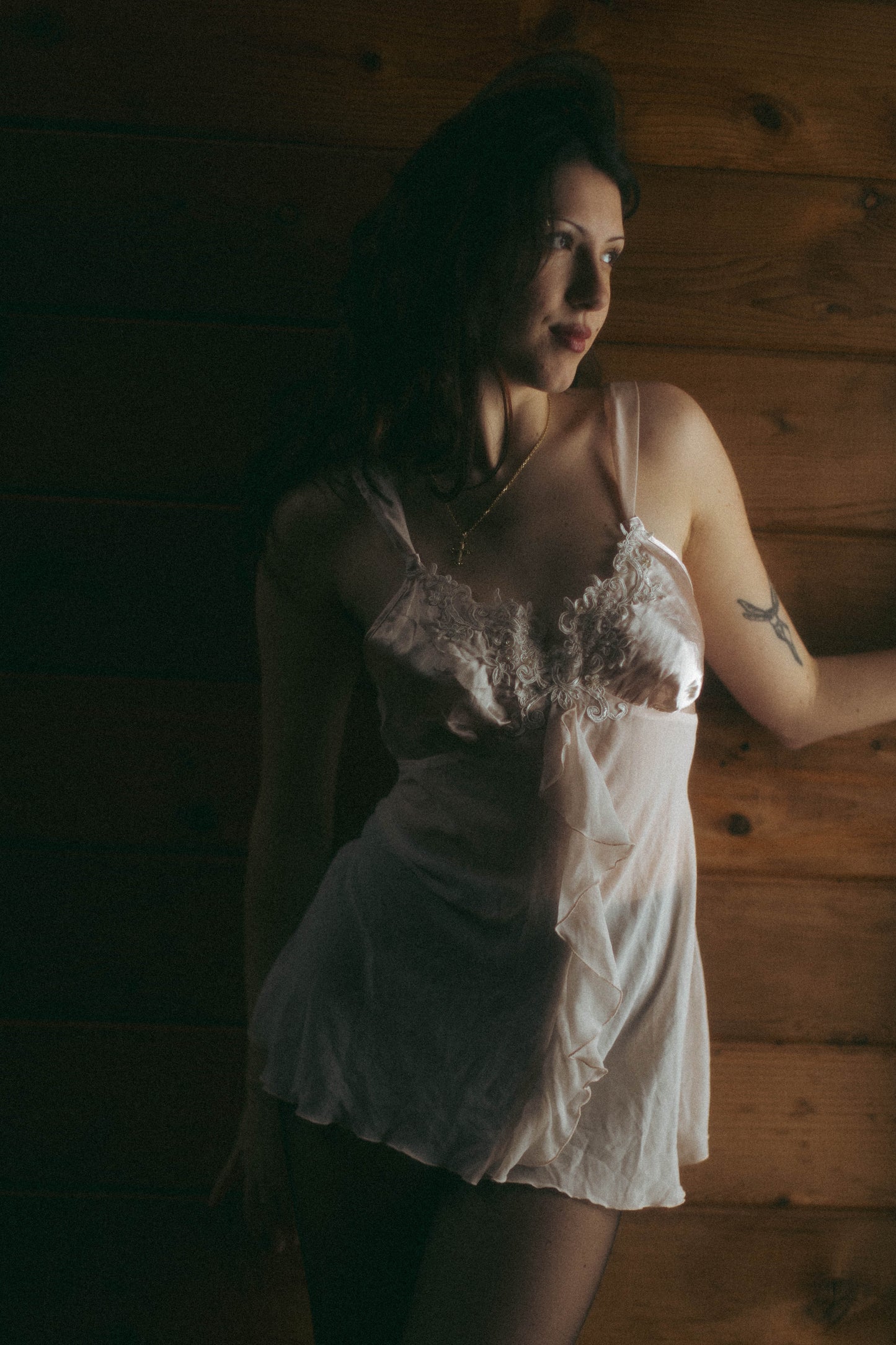 Vintage baby pink appliqué beaded nightie