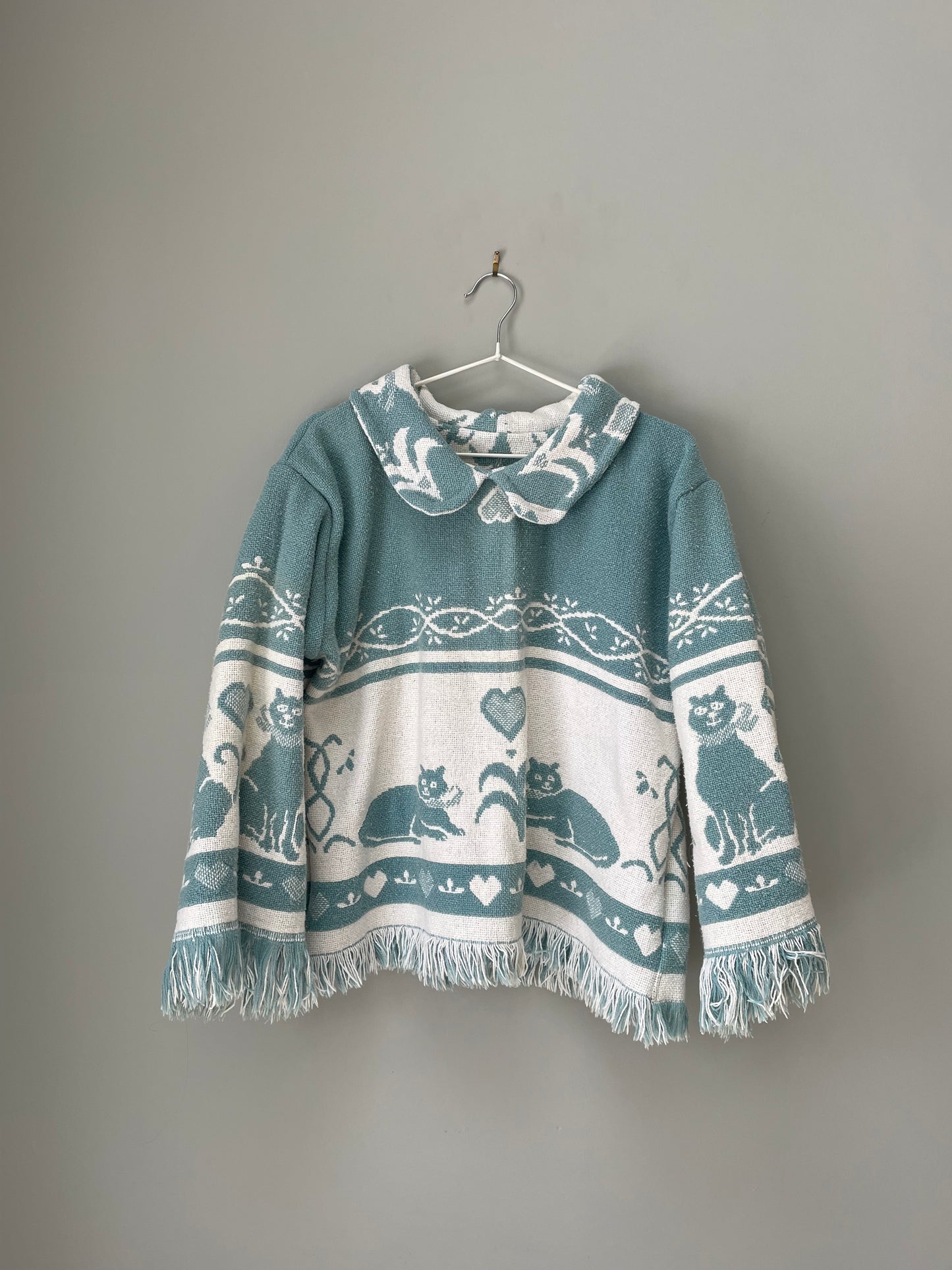 Blanket sweater - Blue cat