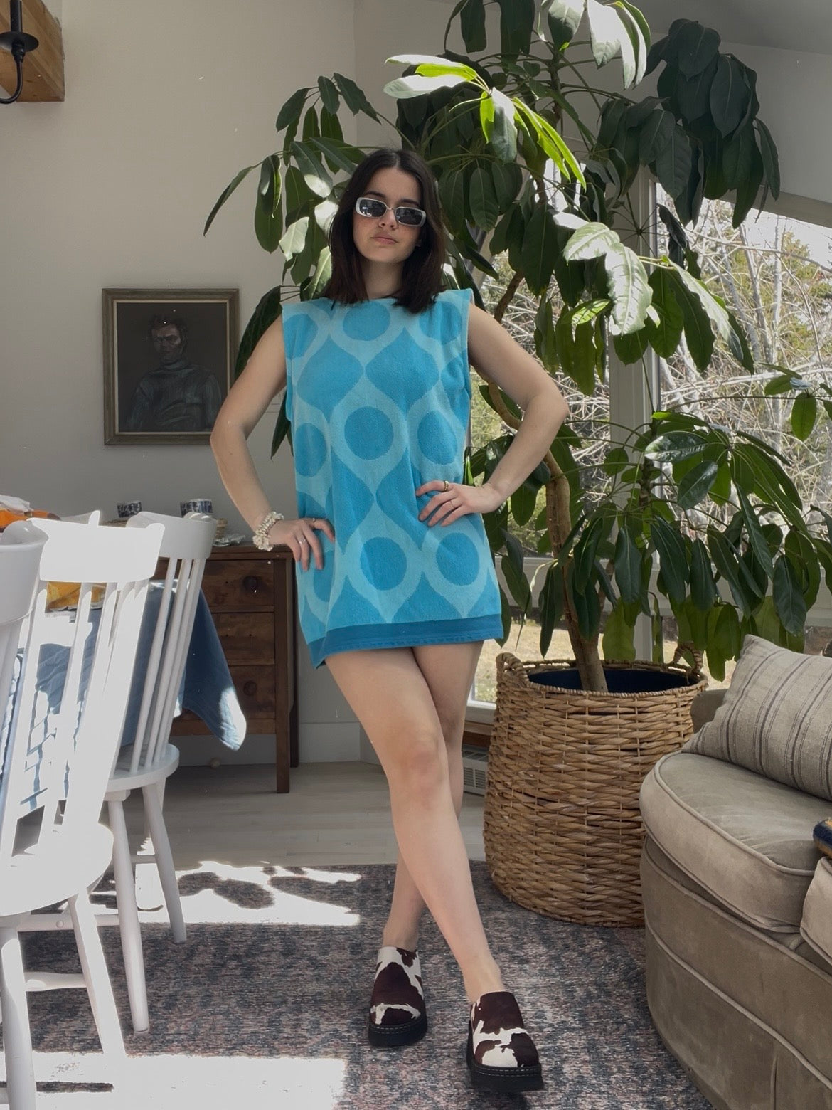 Towel dress - Blue wave