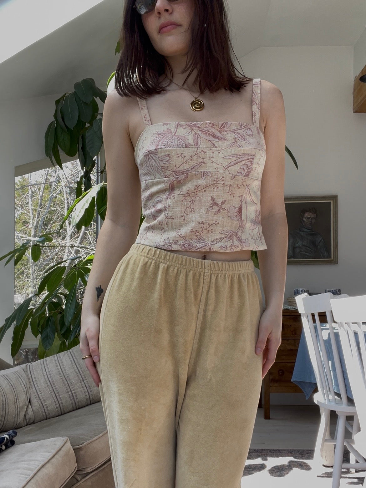 Light pink floral corset