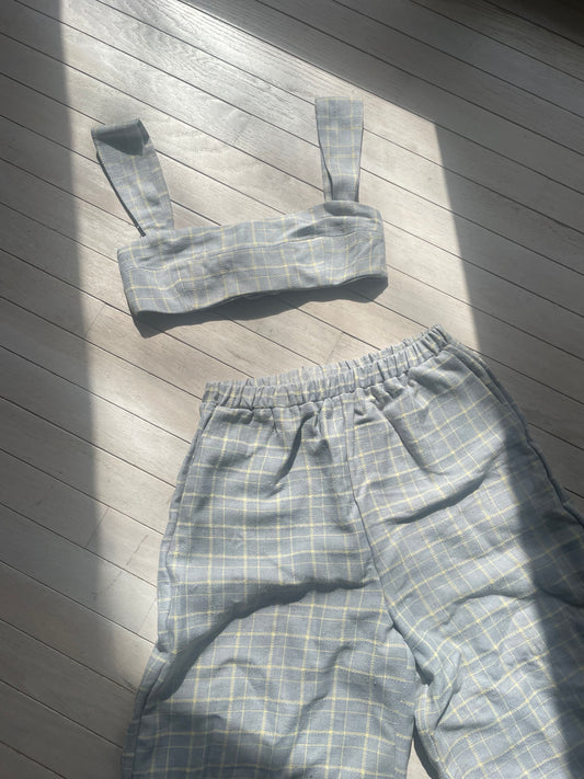 Blue plaid set