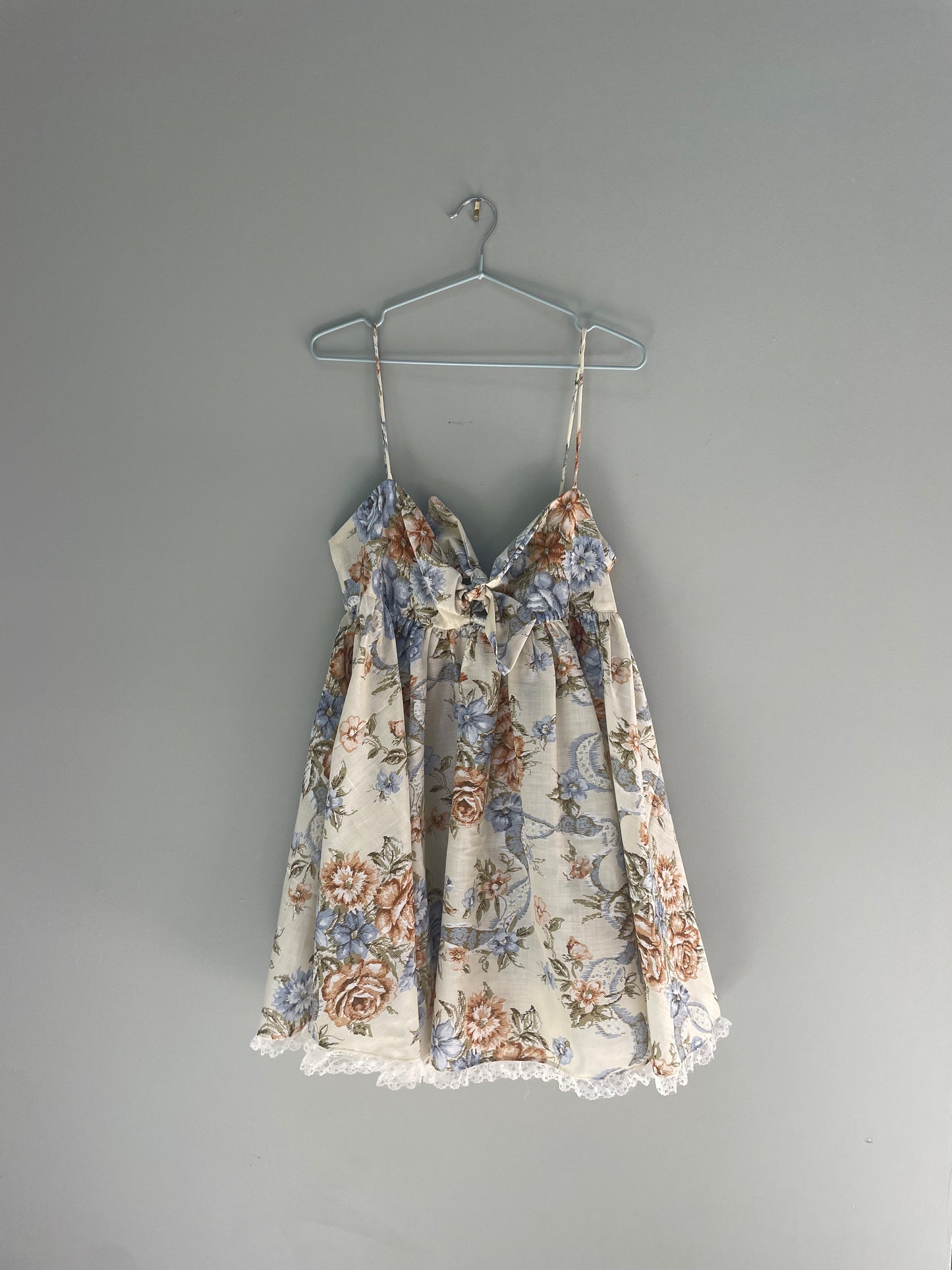 Cream floral babydoll dress