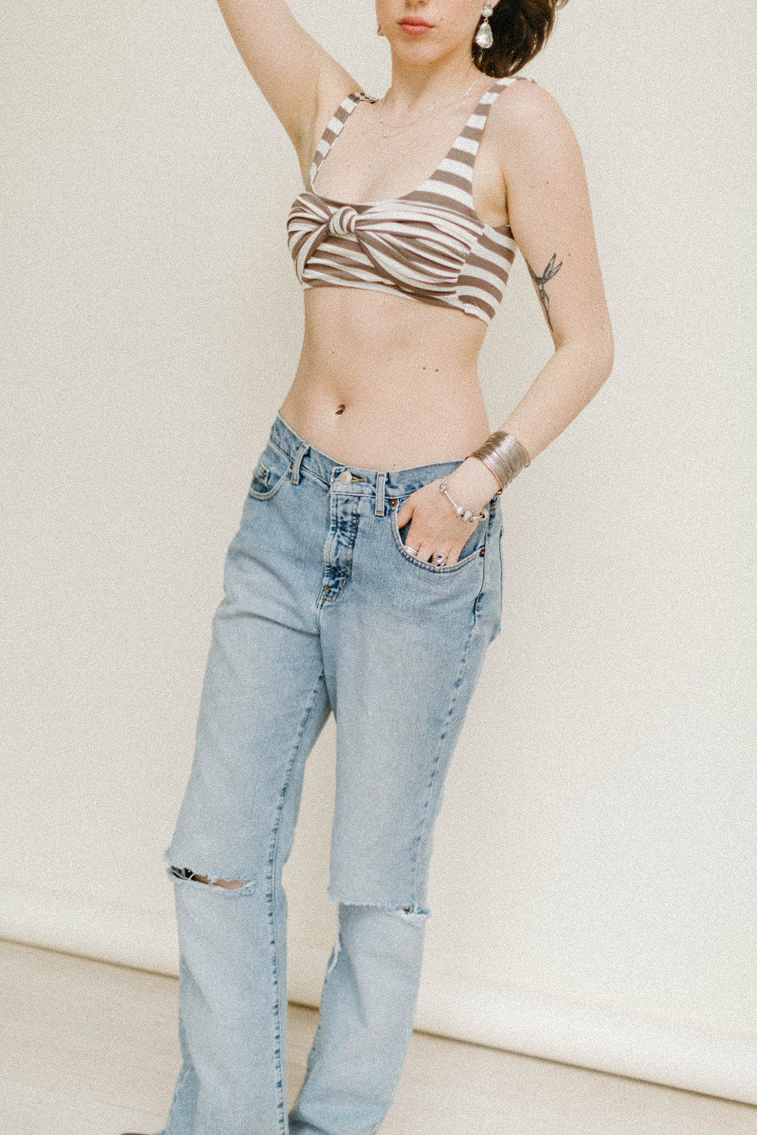 Striped bra top