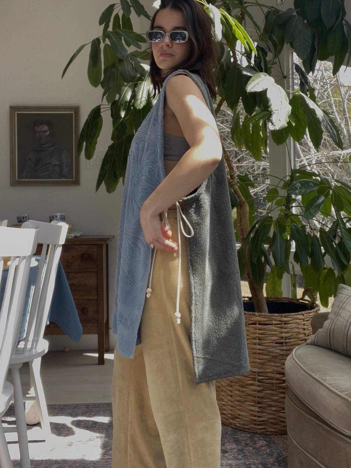 Towel coverup - Dusty blue