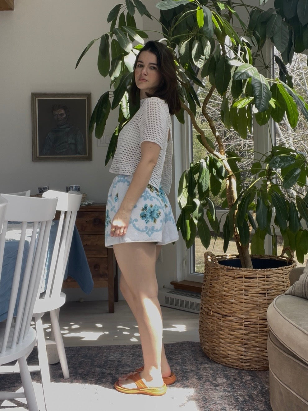 Towel short - Powder blue