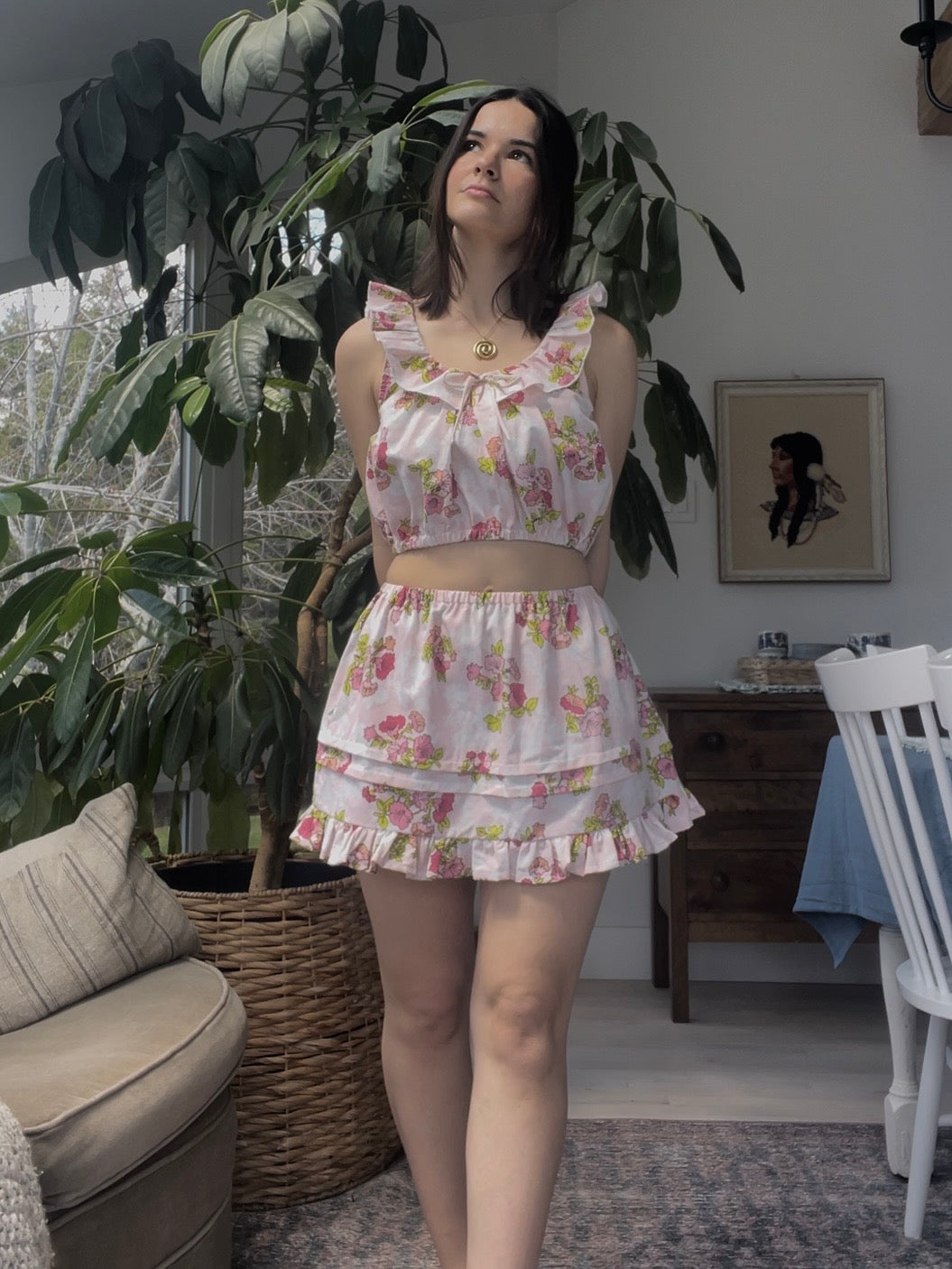 Pink floral set