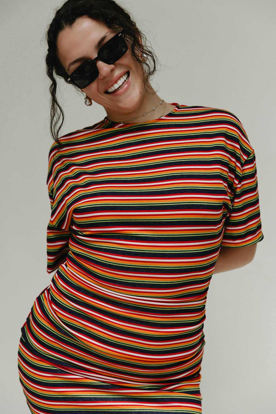Striped mini dress