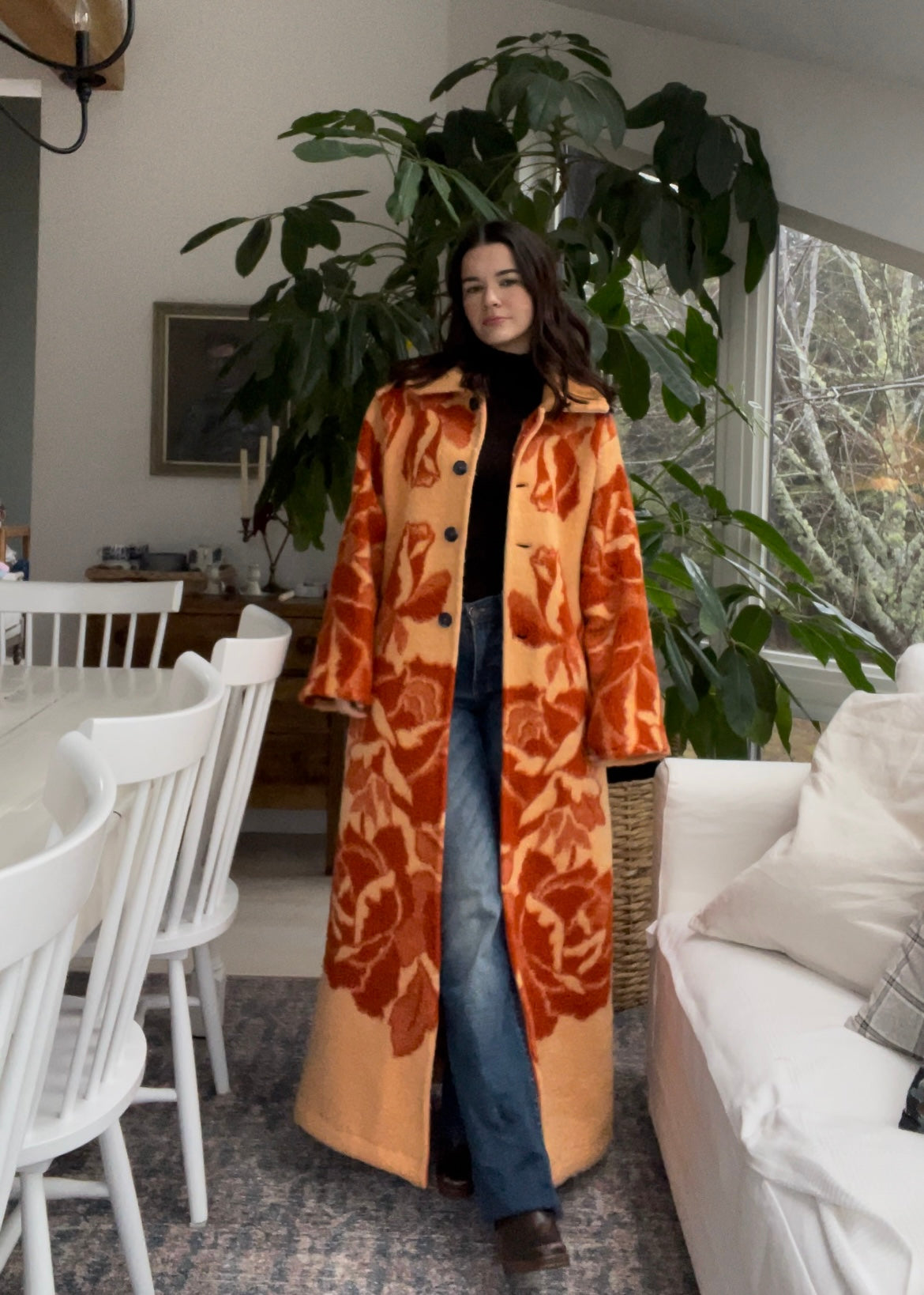 Blanket coat - Orange rose