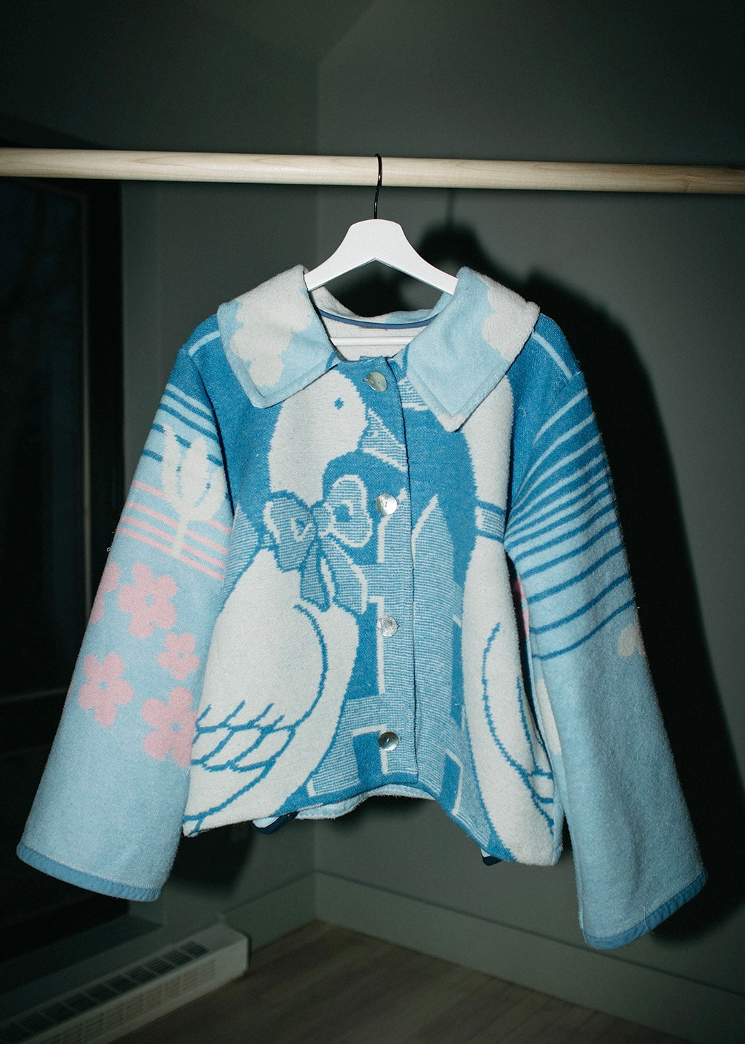 Blanket jacket - Blue Geese