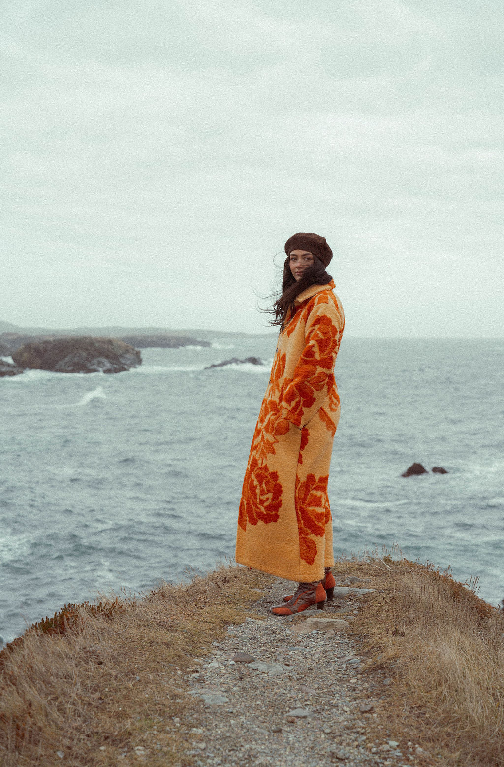 Blanket coat - Orange rose