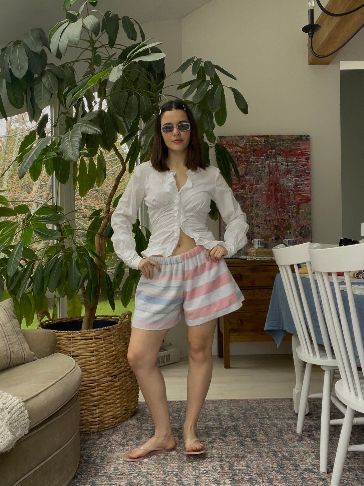 Towel short - Candy striper