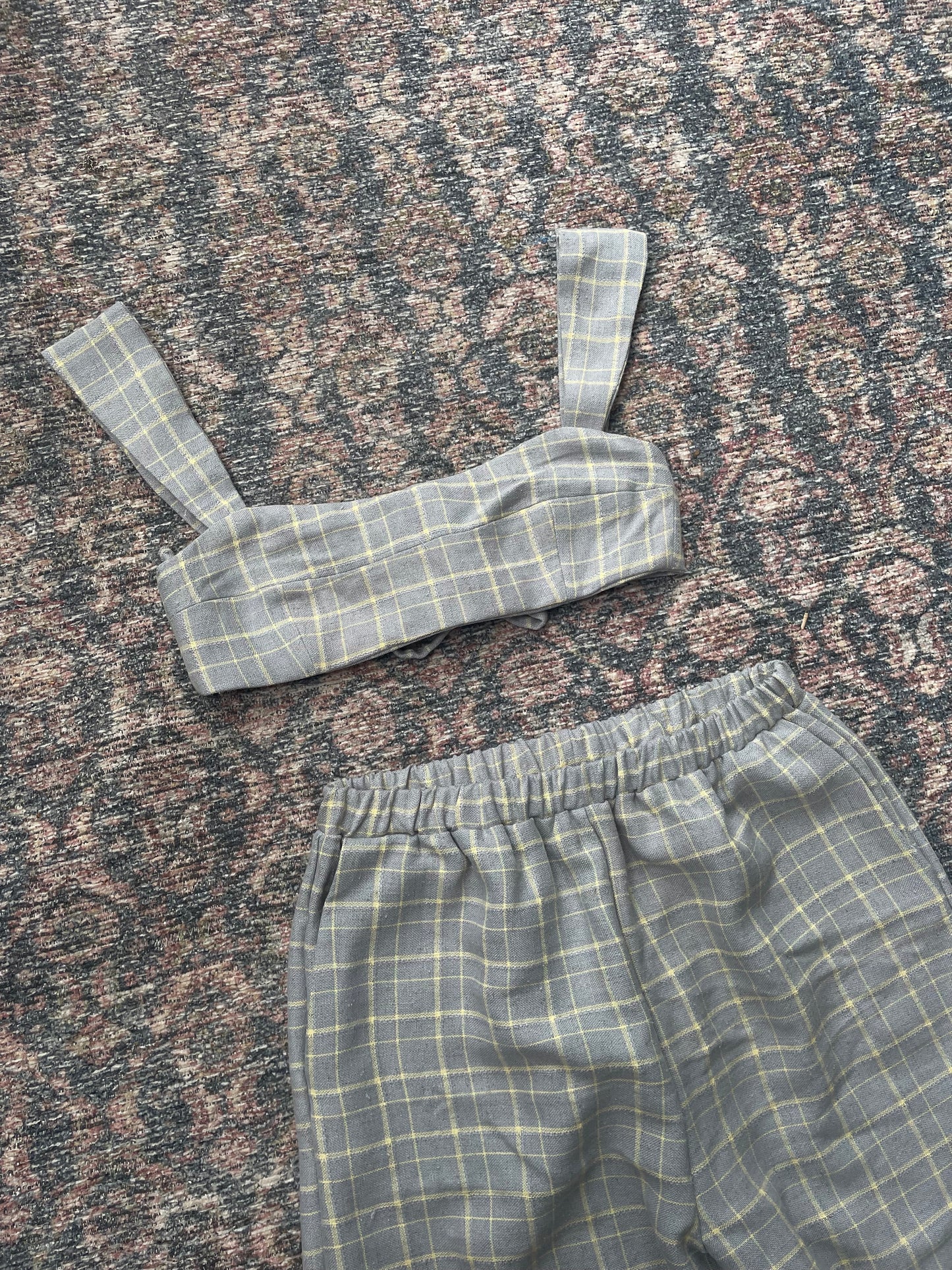 Blue plaid set