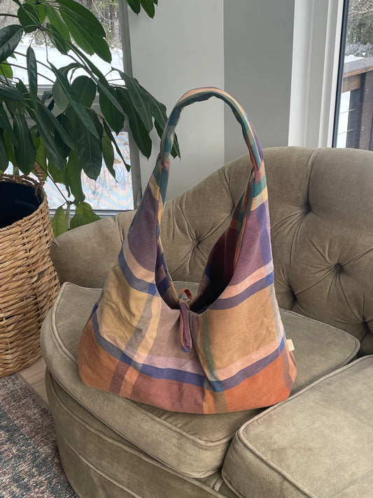 Slouch bag - Purple plaid