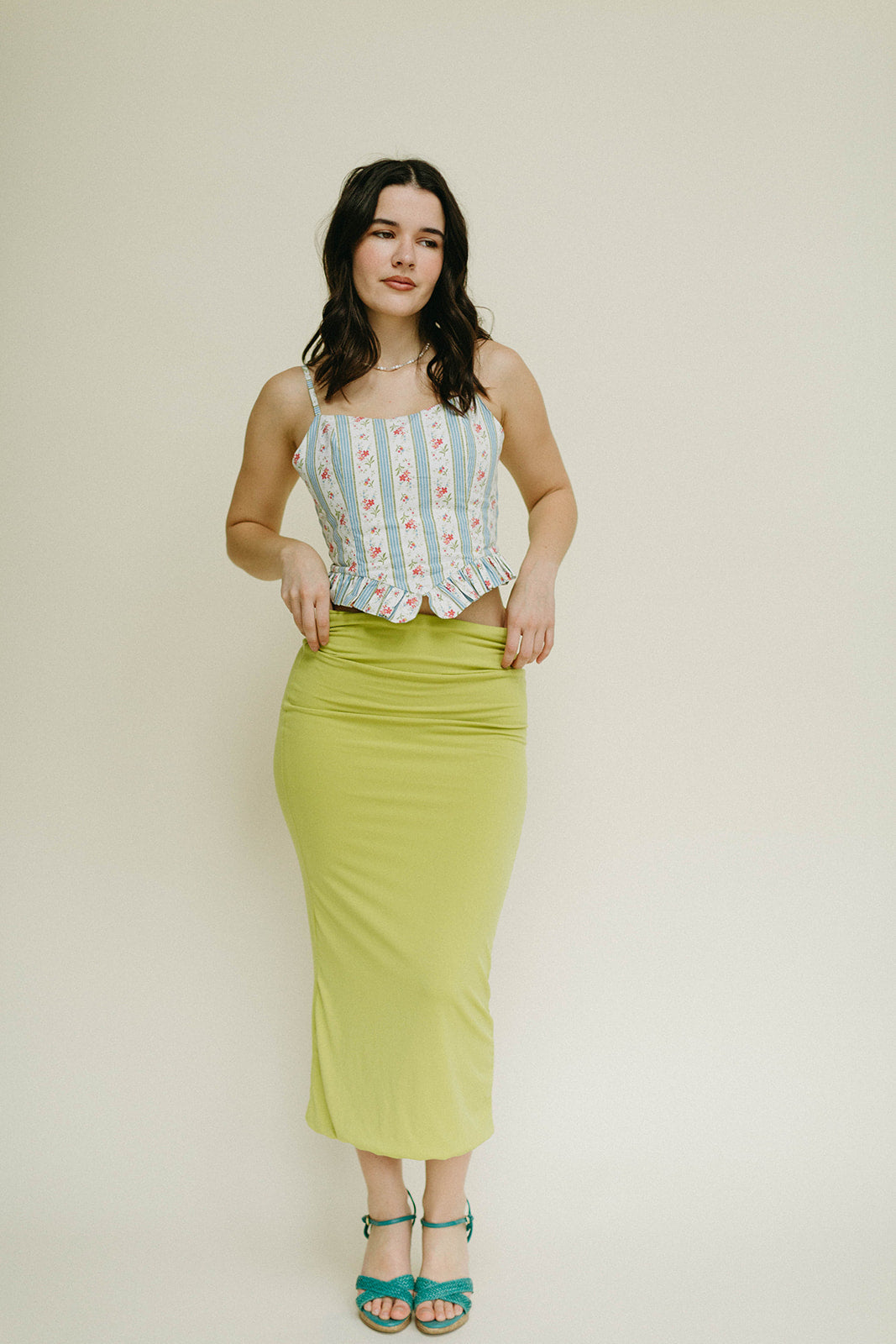 Belle top - Striped floral