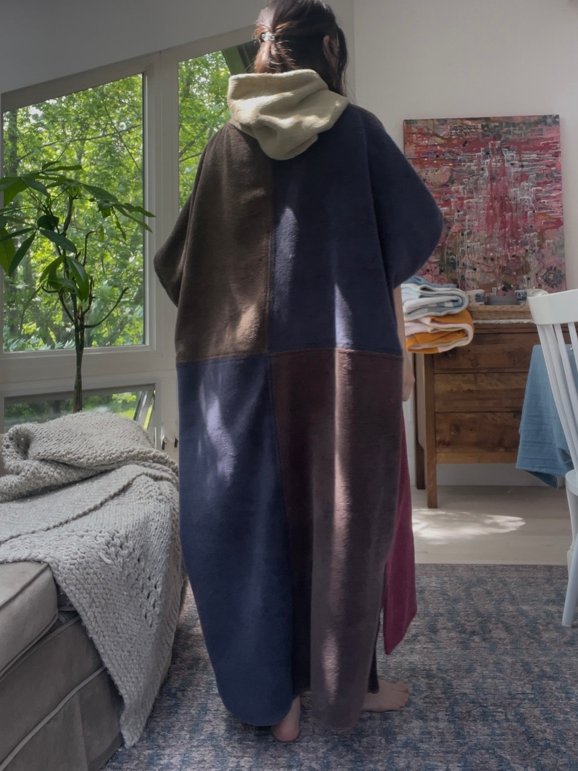 Towel poncho - cherry chocolate