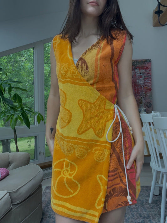 Towel dress - tangerine