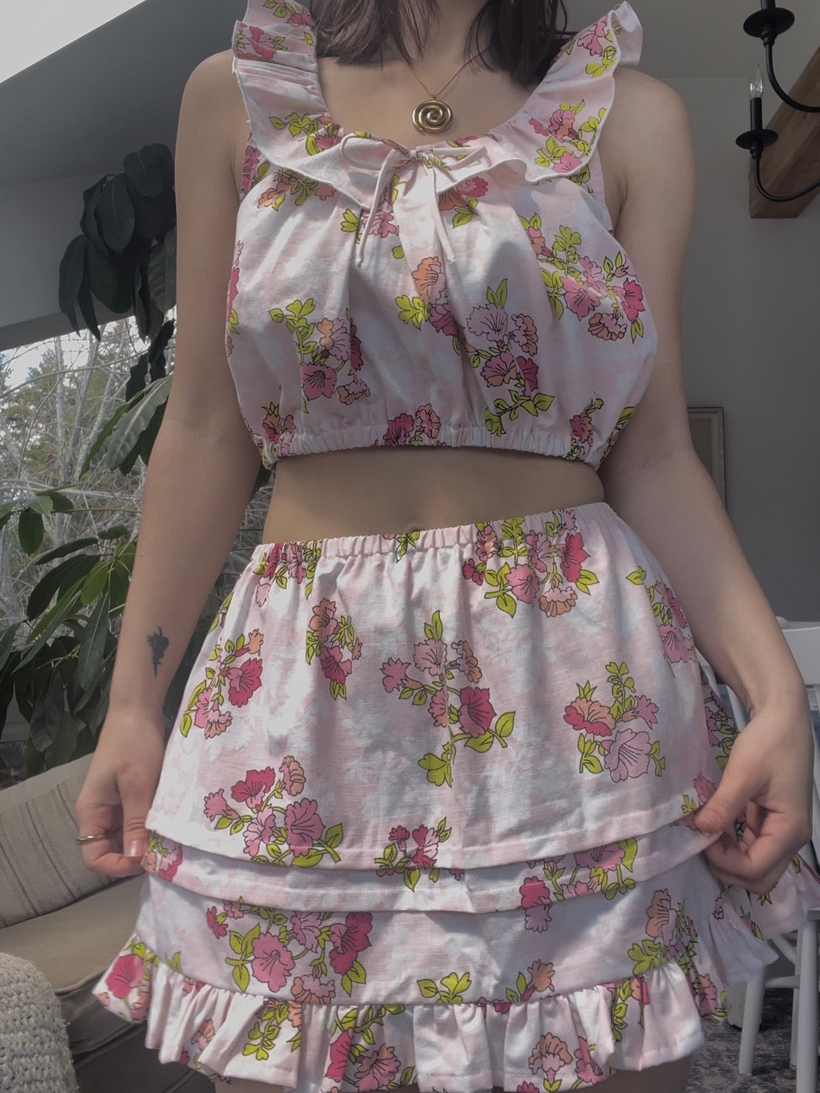 Pink floral set