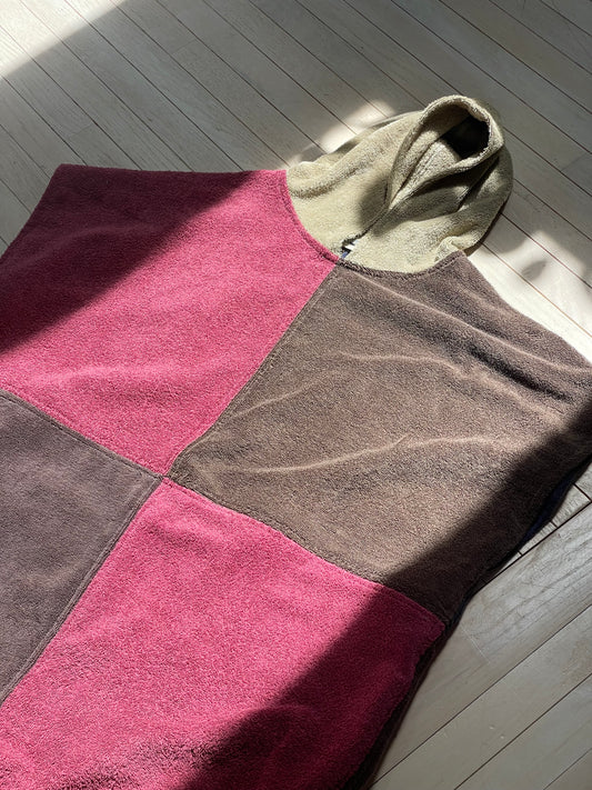 Towel poncho - cherry chocolate