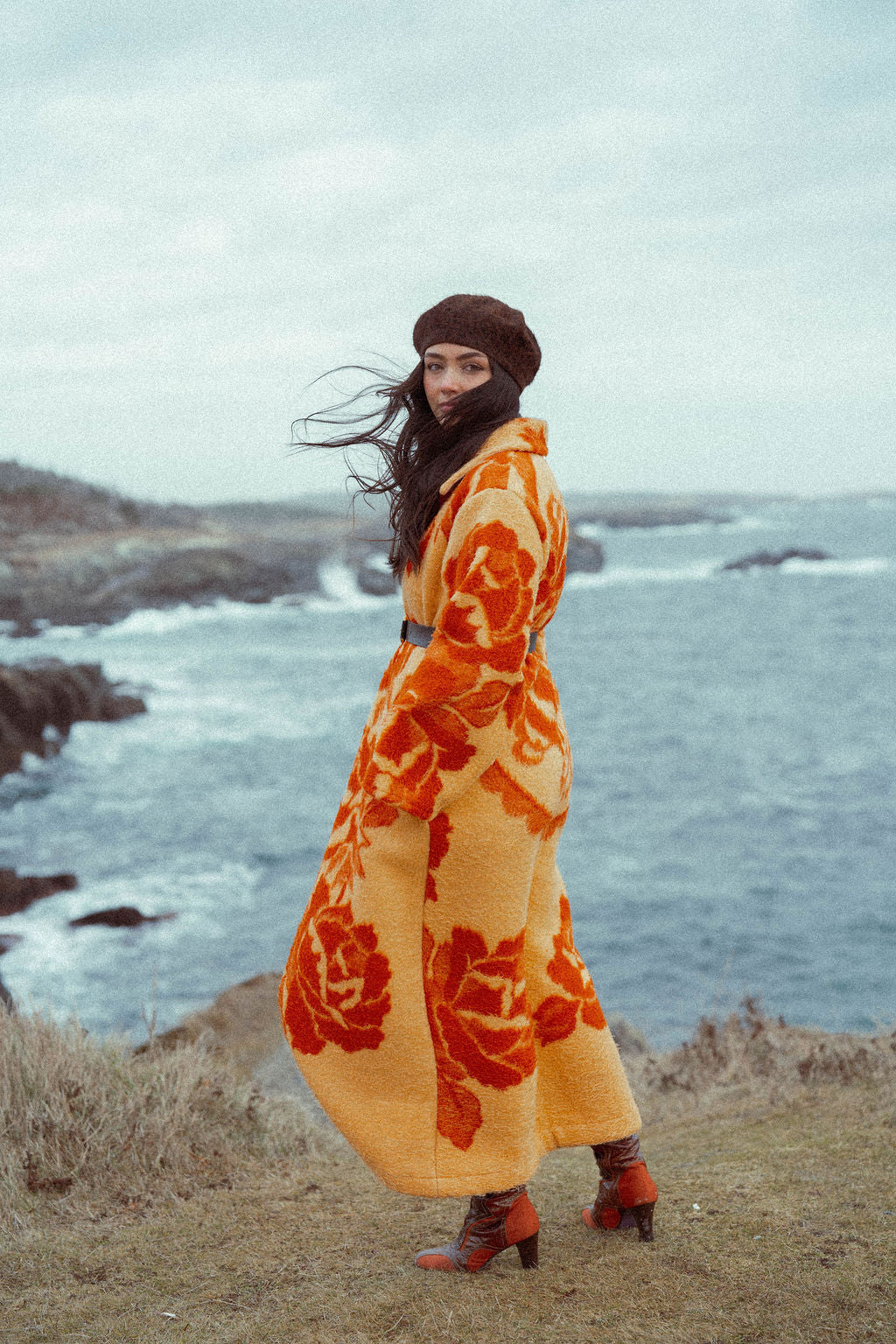 Blanket coat - Orange rose