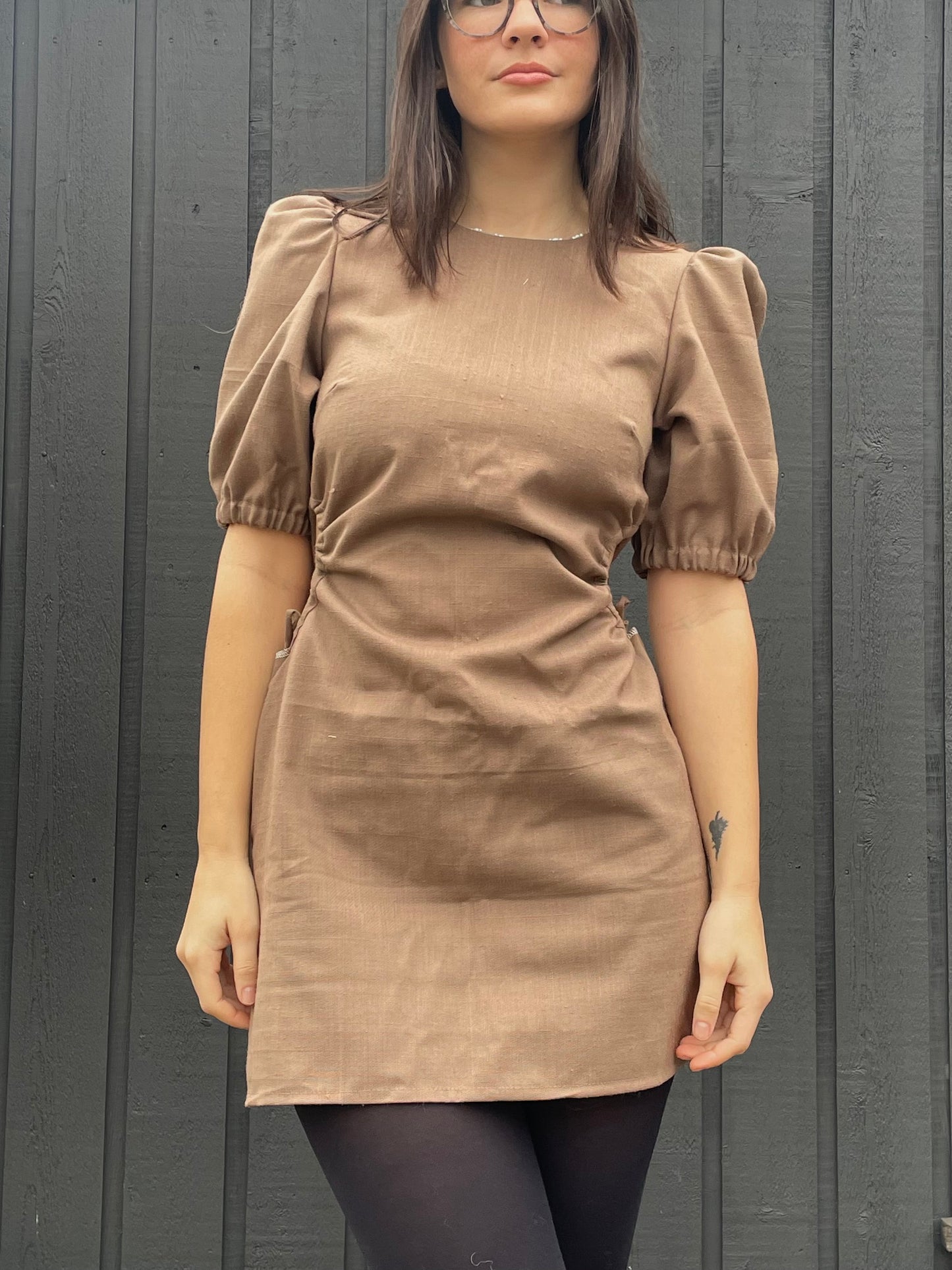 Brown mini dress