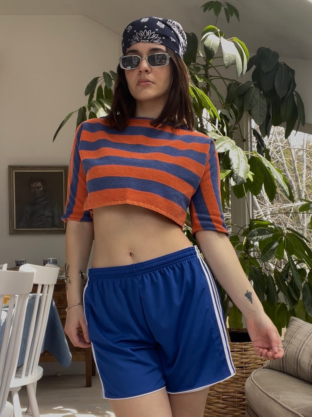 Towel top - Orange/blue stripe