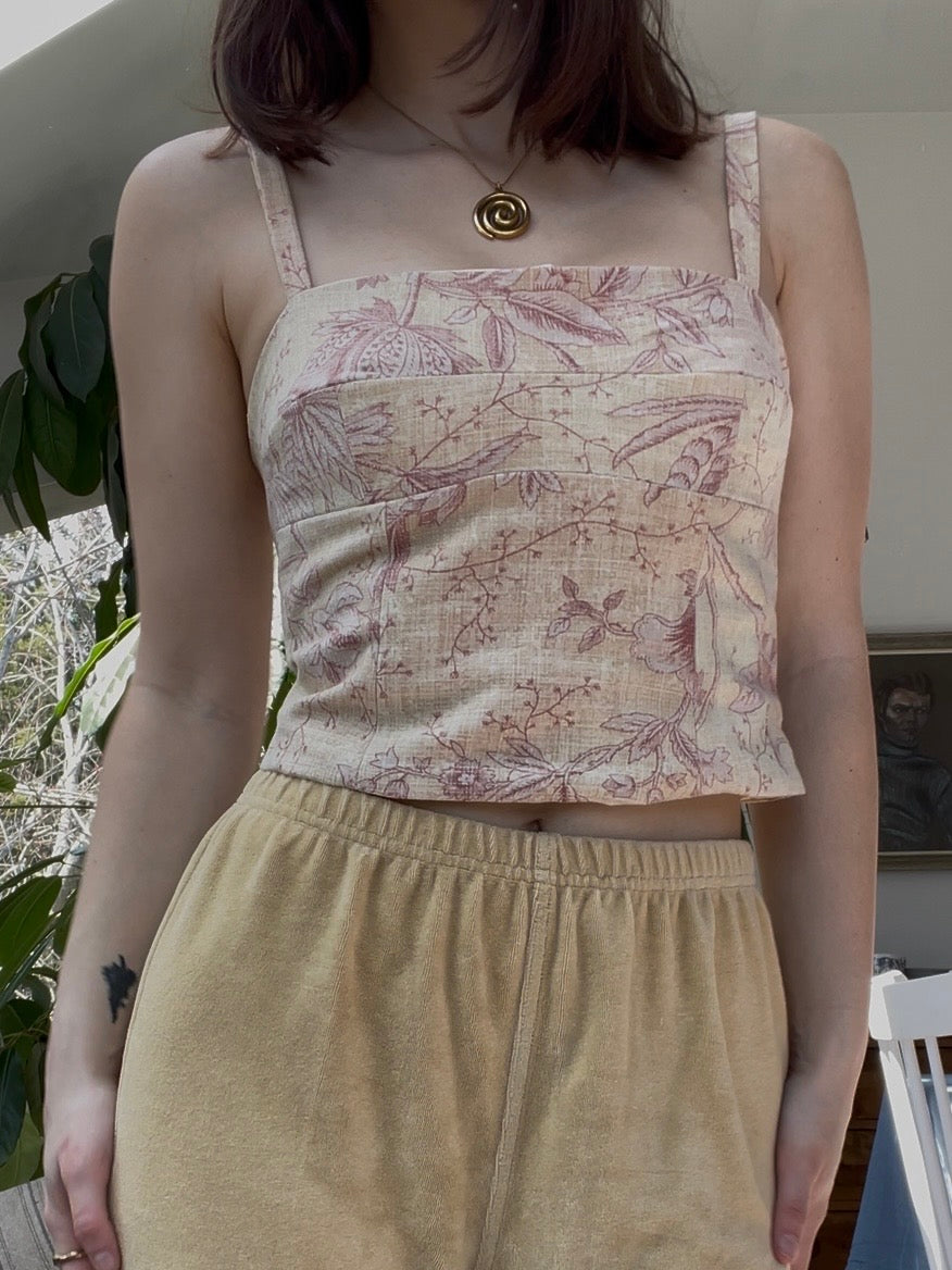 Light pink floral corset