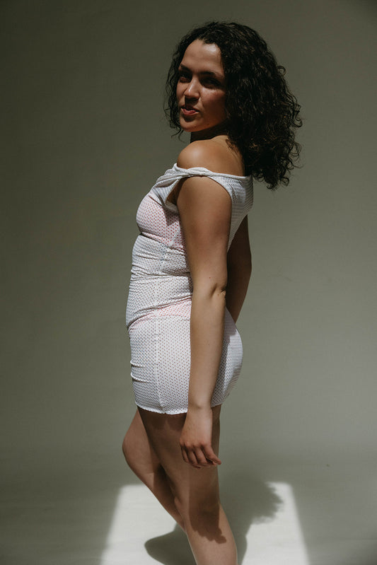 White mesh coverup