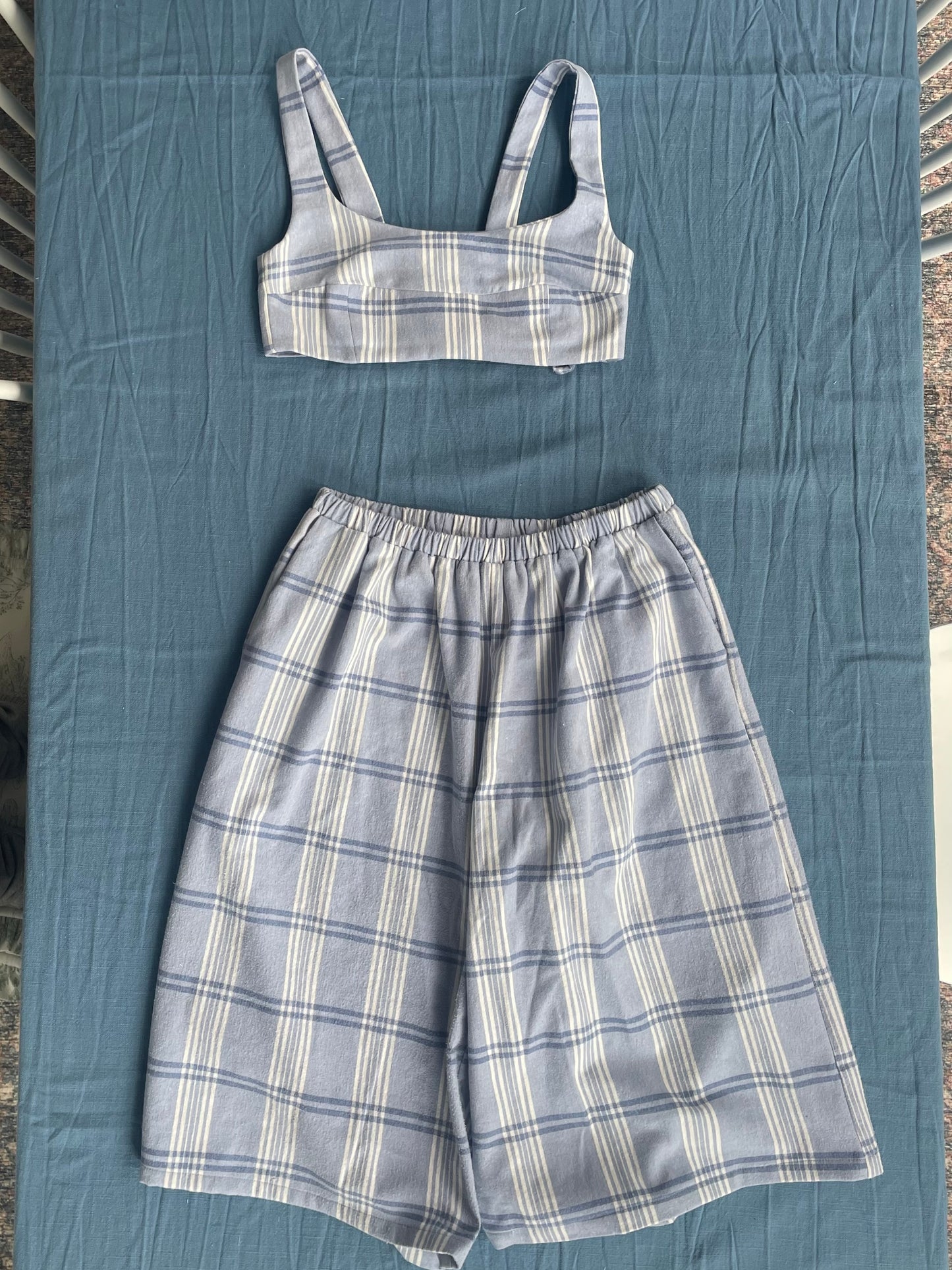 Blue plaid set