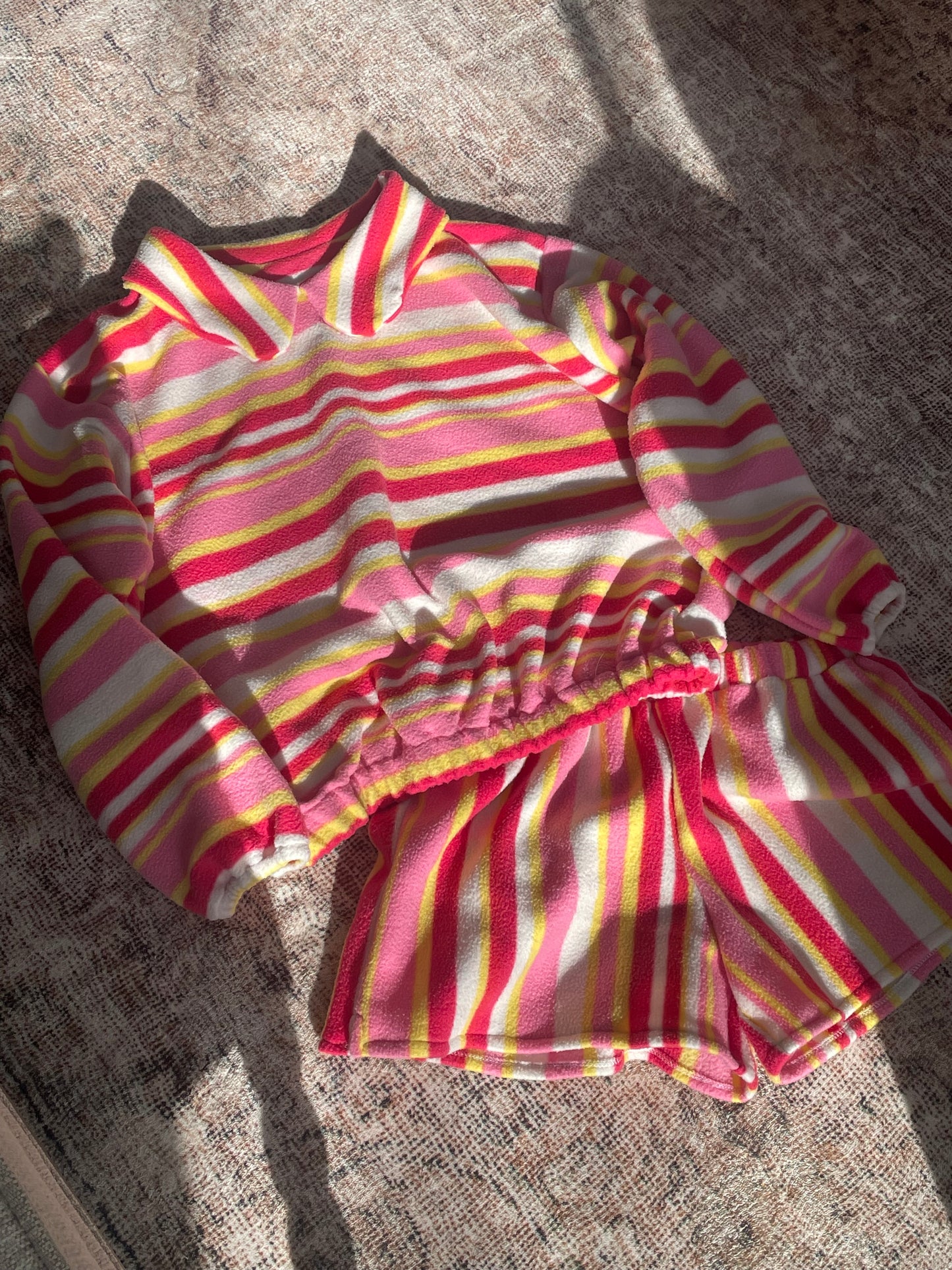 Fleece set - Pink stripes