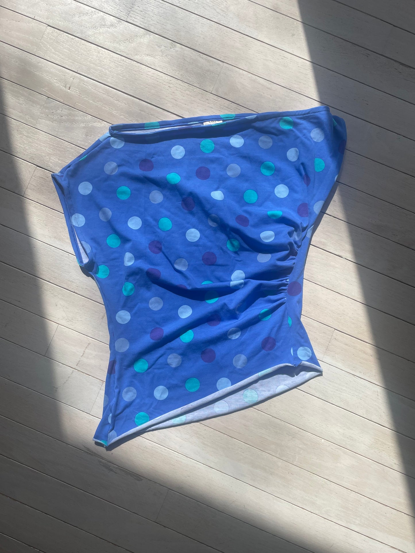 Blue polka dot top