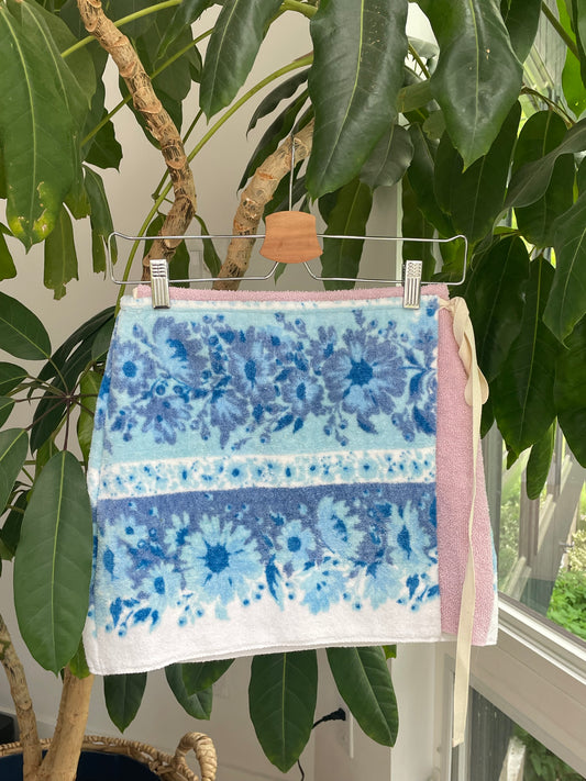 Wrap skirt - Blue floral