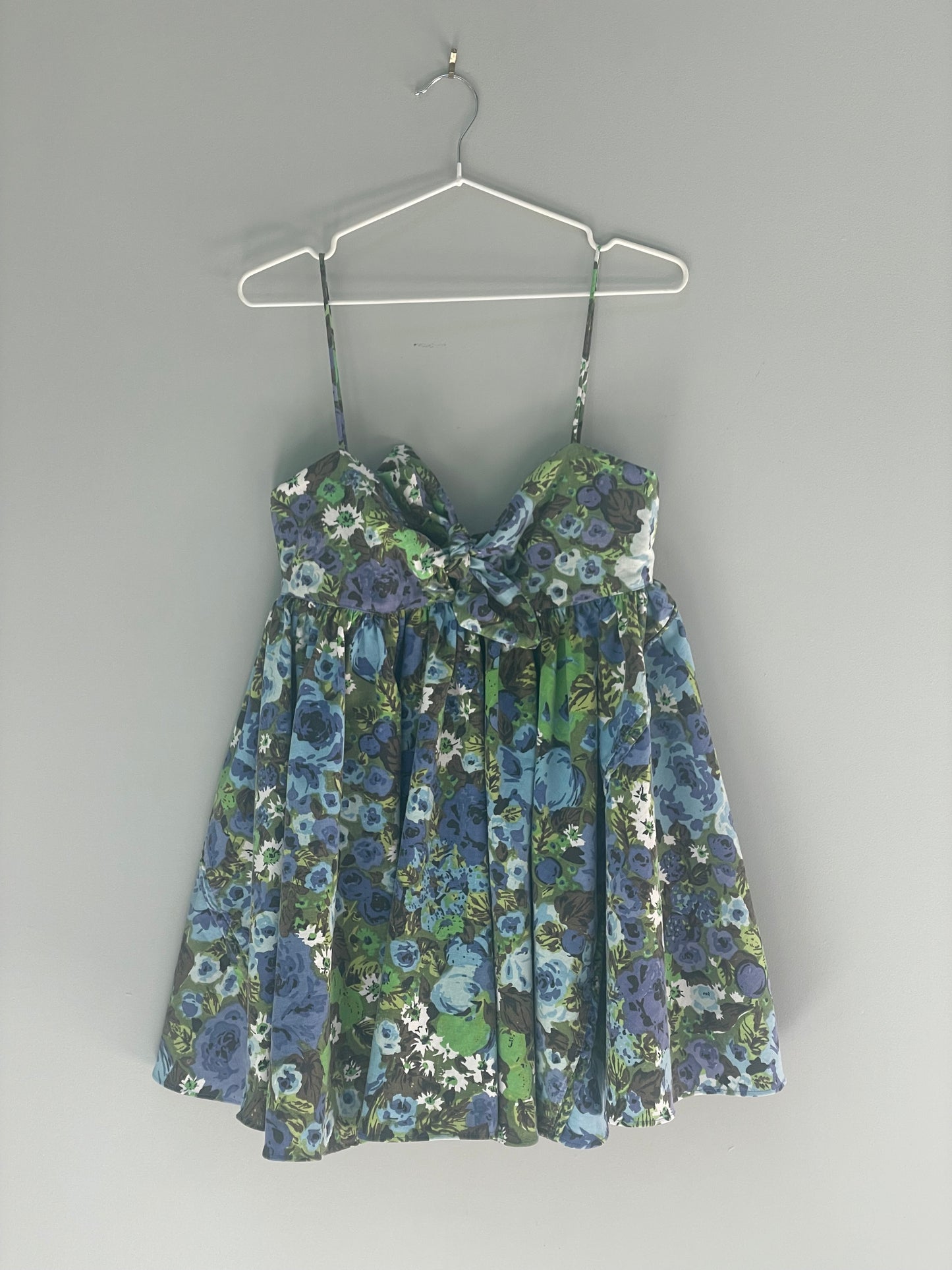 Green floral baby doll dress