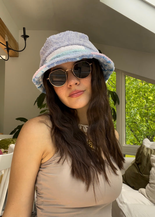 Bucket hat - Purple checker