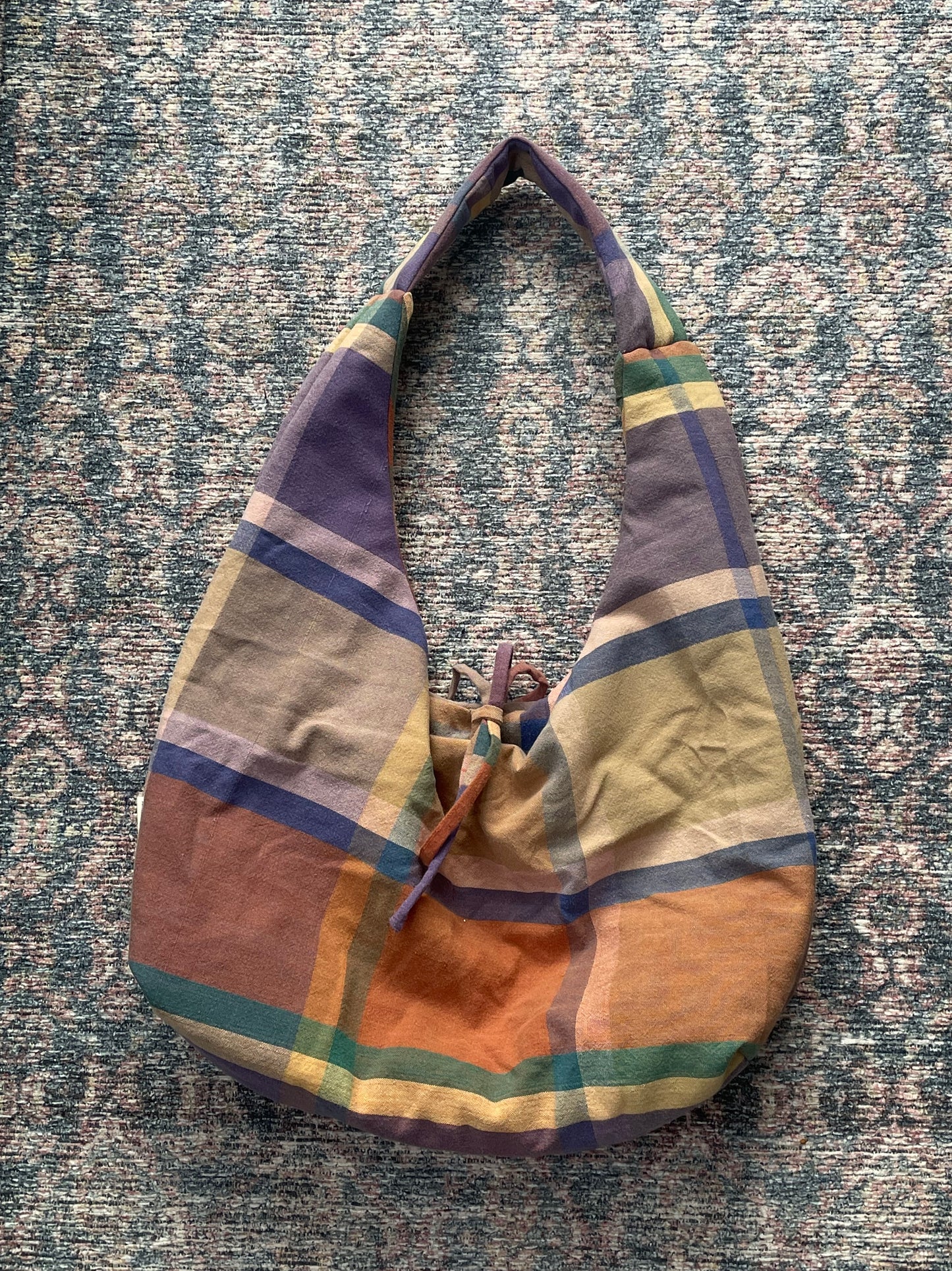Slouch bag - Purple plaid