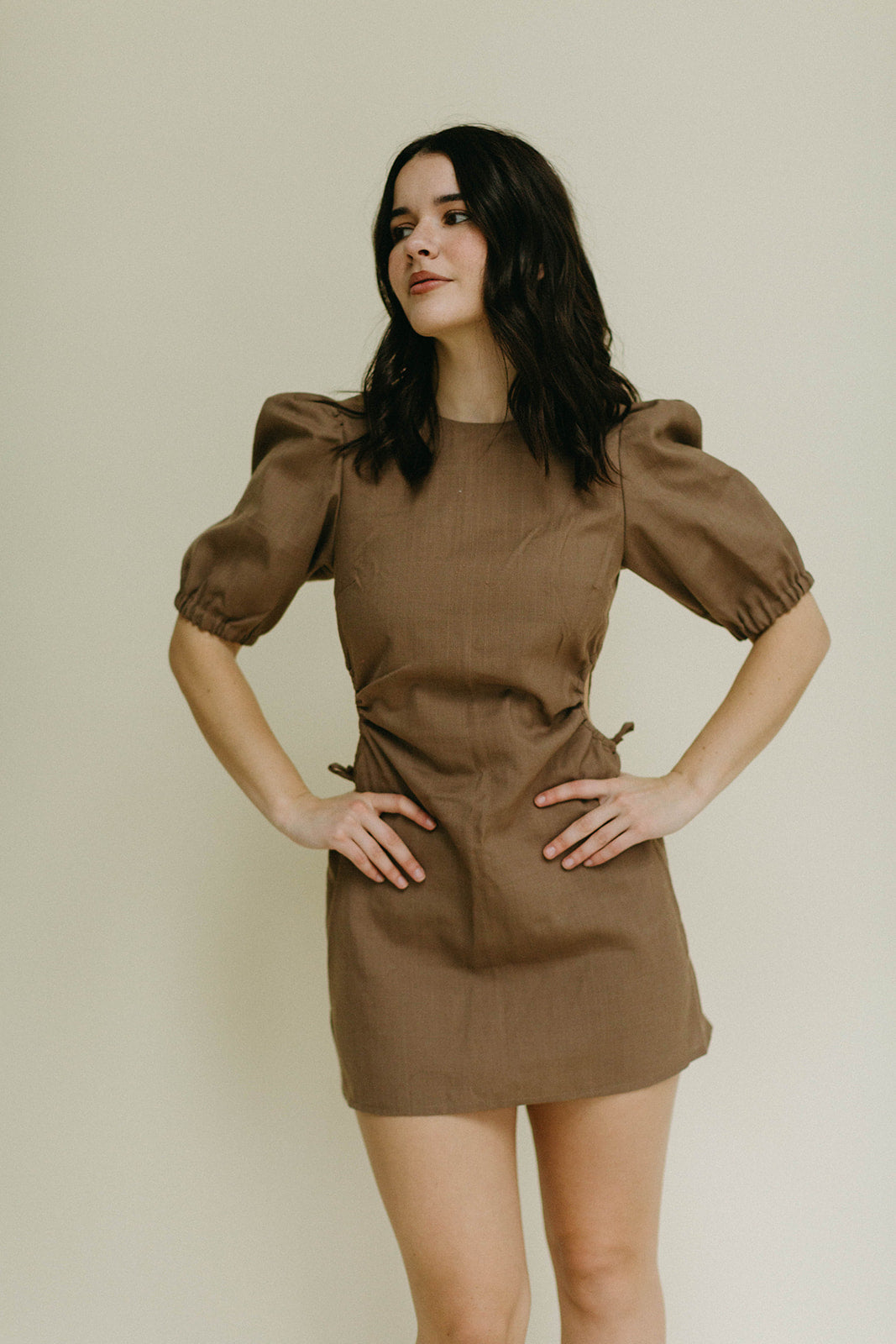 Brown mini dress