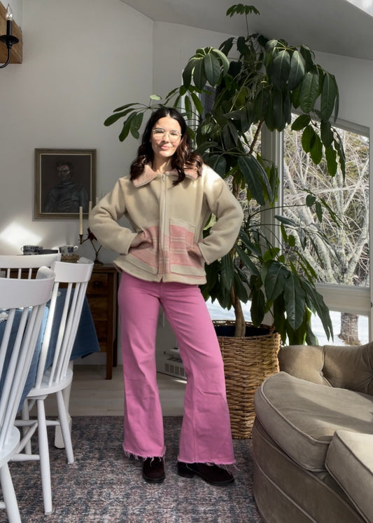 Blanket jacket - Pink stripe