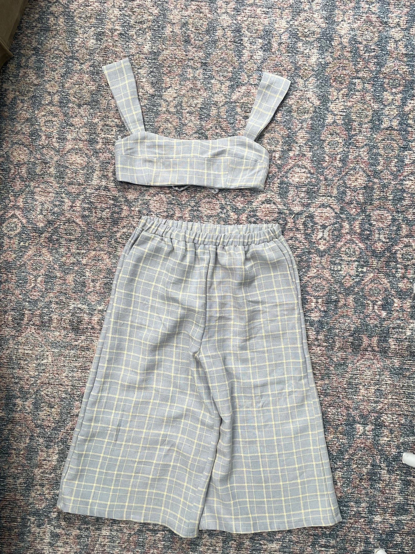 Blue plaid set